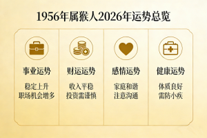 1956年屬猴的2026年運勢如何